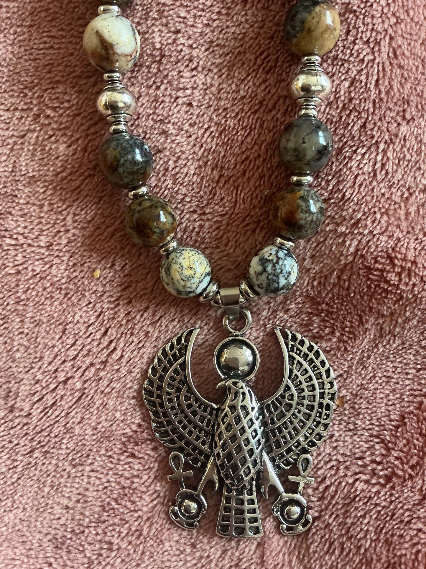 Dendrite Sunset  Black Opal Falcon Heru — Strength, Protection & Grounded Power