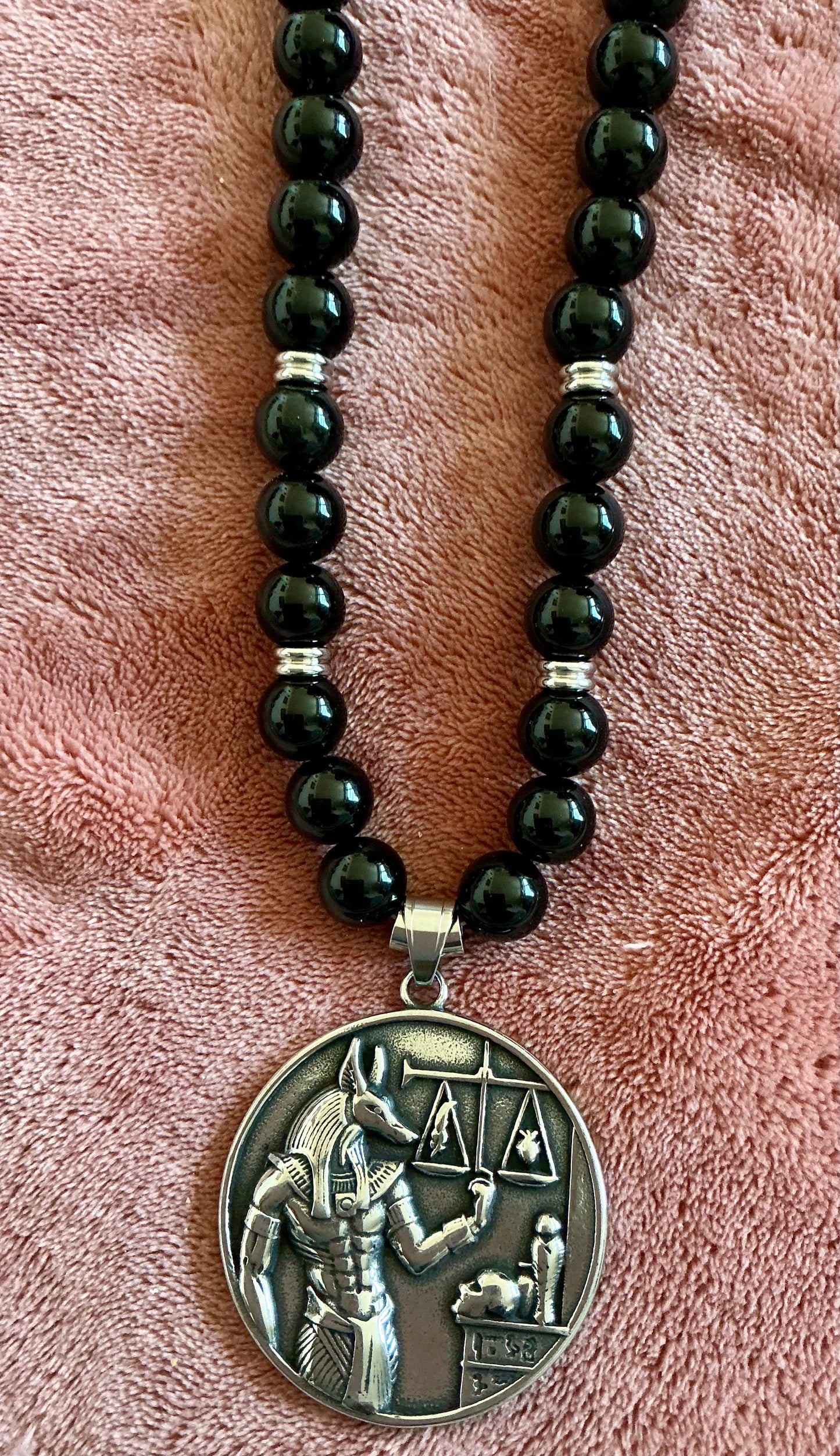 Obsidian Anpu Pendant