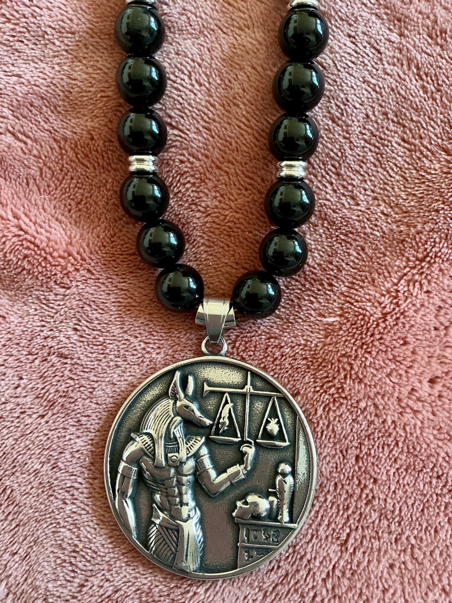 Obsidian Anpu Pendant