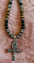 Djed • Ankh • Was Necklace with Hematite, Tiger’s Eye & Obsidian– Handmade Protection and Ancestral Power Talisman