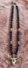 Lapis Lazuli Necklace with Taurus Bull Pendant