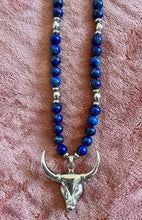 Lapis Lazuli Necklace with Taurus Bull Pendant
