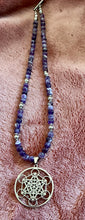 Chevron Amethyst with Sacred Geometry Metatron Necklace