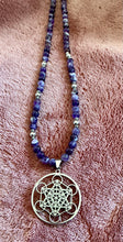 Chevron Amethyst with Sacred Geometry Metatron Necklace