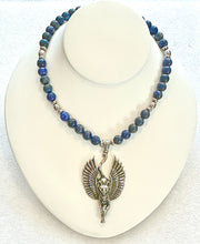 Lapis Lazuli Necklace with Winged Baset