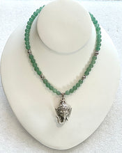 Handmade Aventurine Crystal Beaded Necklace with Ganesh Pendant