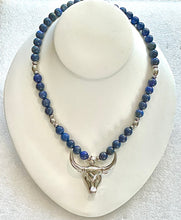 Lapis Lazuli Necklace with Taurus Bull Pendant