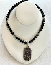 Black Tourmaline Necklace with a Capricorn Pendant
