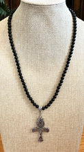 Djed Ankh Obsidian Necklace – Handmade Protection and Ancestral Power Talisman