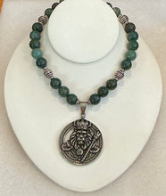Moss Agate Lion King Necklace