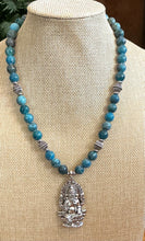 Teal Apatite Ganesh Necklace – Handmade Sacred Jewelry