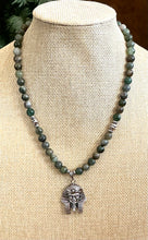 Jade Beaded Necklace with Kemetic Ruler Pendant