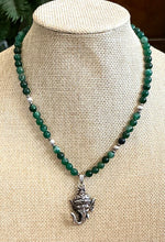 Green Mica Ganesh Necklace – Handmade Sacred Protection Jewelry