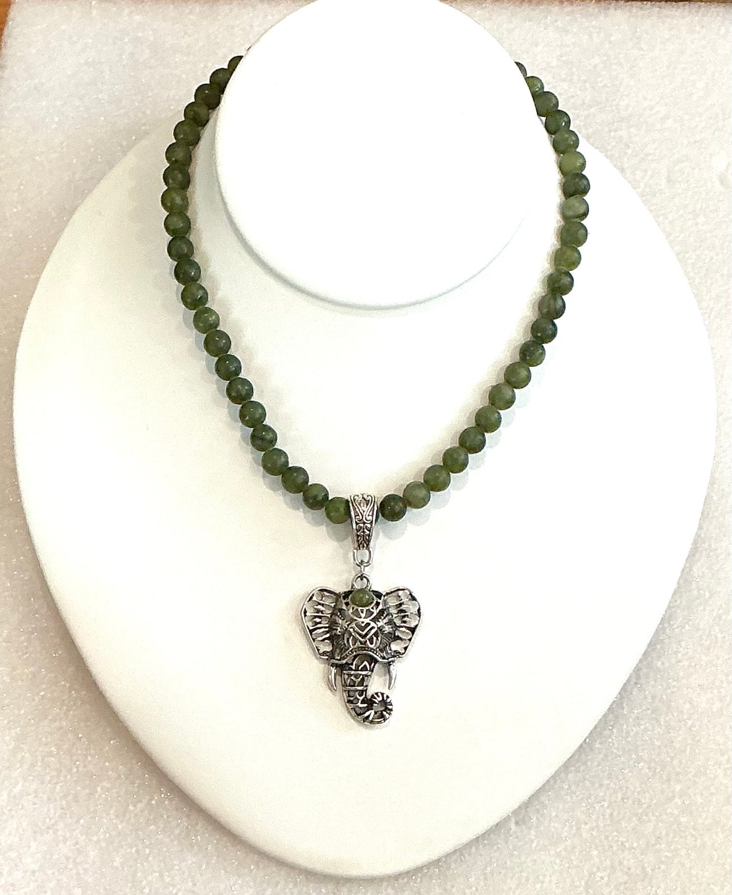 Handmade Jade Elephant Protection Necklace