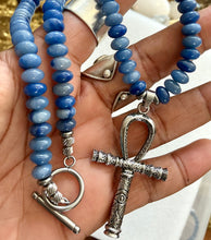Blue Aventurine Ankh Necklace – Handmade Spiritual Jewelry