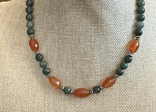 Genuine Jade  & Carnelian Necklace