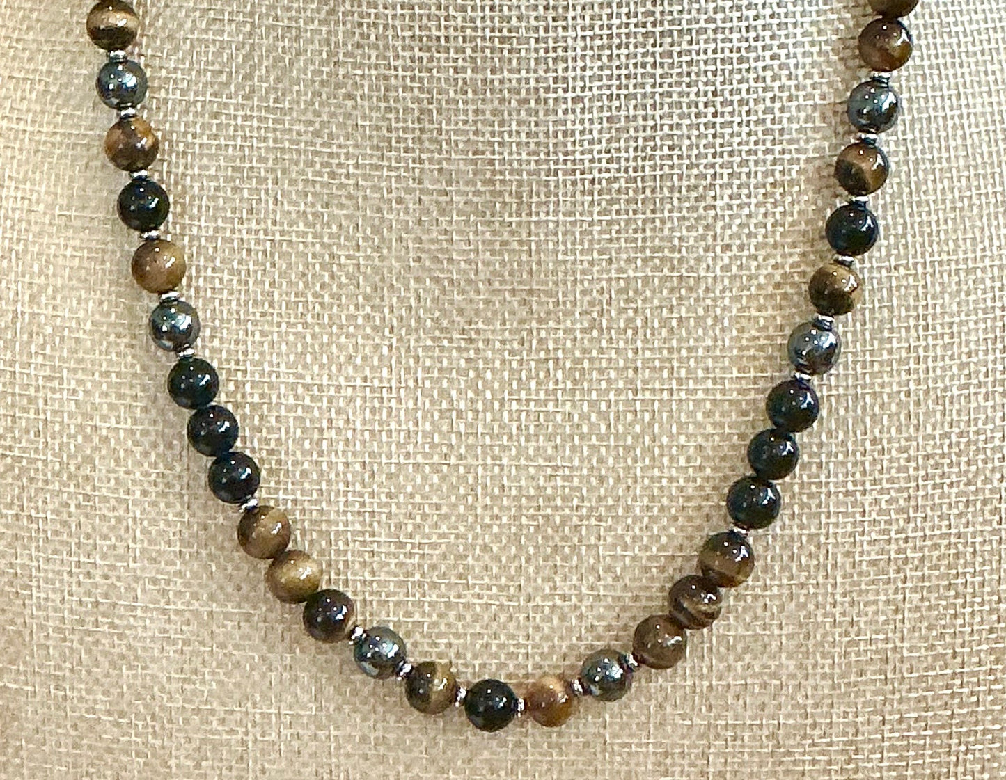 Triple Protection and Power Necklace – Obsidian, Hematite, and Tiger’s Eye