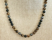 Triple Protection and Power Necklace – Obsidian, Hematite, and Tiger’s Eye