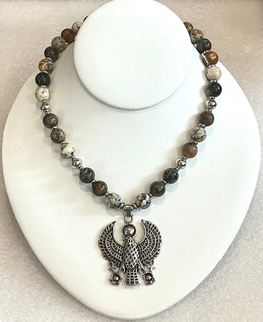 Dendrite Sunset  Black Opal Falcon Heru — Strength, Protection & Grounded Power