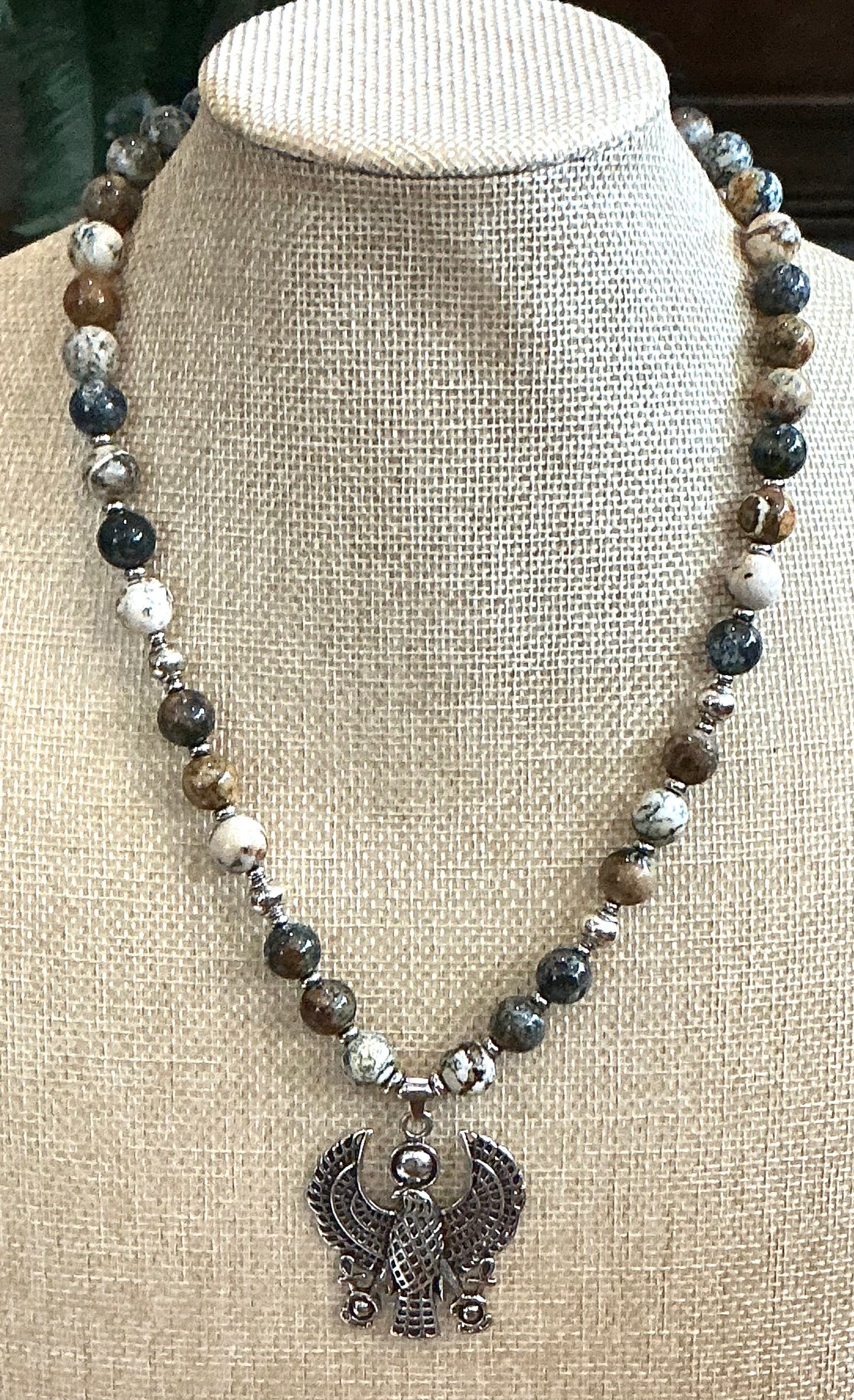 Dendrite Sunset  Black Opal Falcon Heru — Strength, Protection & Grounded Power