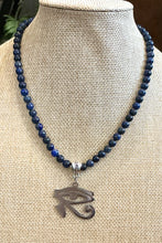 Lapis Lazuli Eye of Heru Necklace – Handmade Intuition, Protection & Royal Wisdom Jewelry