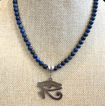 Lapis Lazuli Eye of Heru Necklace – Handmade Intuition, Protection & Royal Wisdom Jewelry