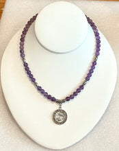 Amethyst Beaded Necklace with Pisces Pendant