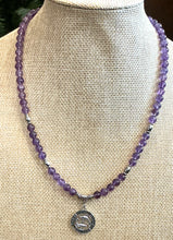 Amethyst Beaded Necklace with Pisces Pendant