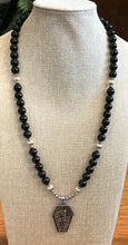 Obsidian With Gold Filled Beads Anpu Necklace Pendant 26"