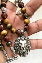 Multi Tiger’s Eye Lion Necklace — Handmade Power & Protection