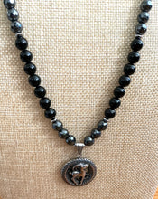 Black Tourmaline & Hematite Necklace with a Capricorn Pendant
