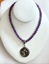 Amethyst Beaded Necklace with Pisces Pendant