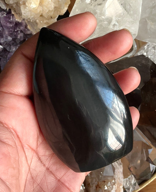 Obsidian Teardrop Freeform- Protection, Grounding & Shadow Work Crystal