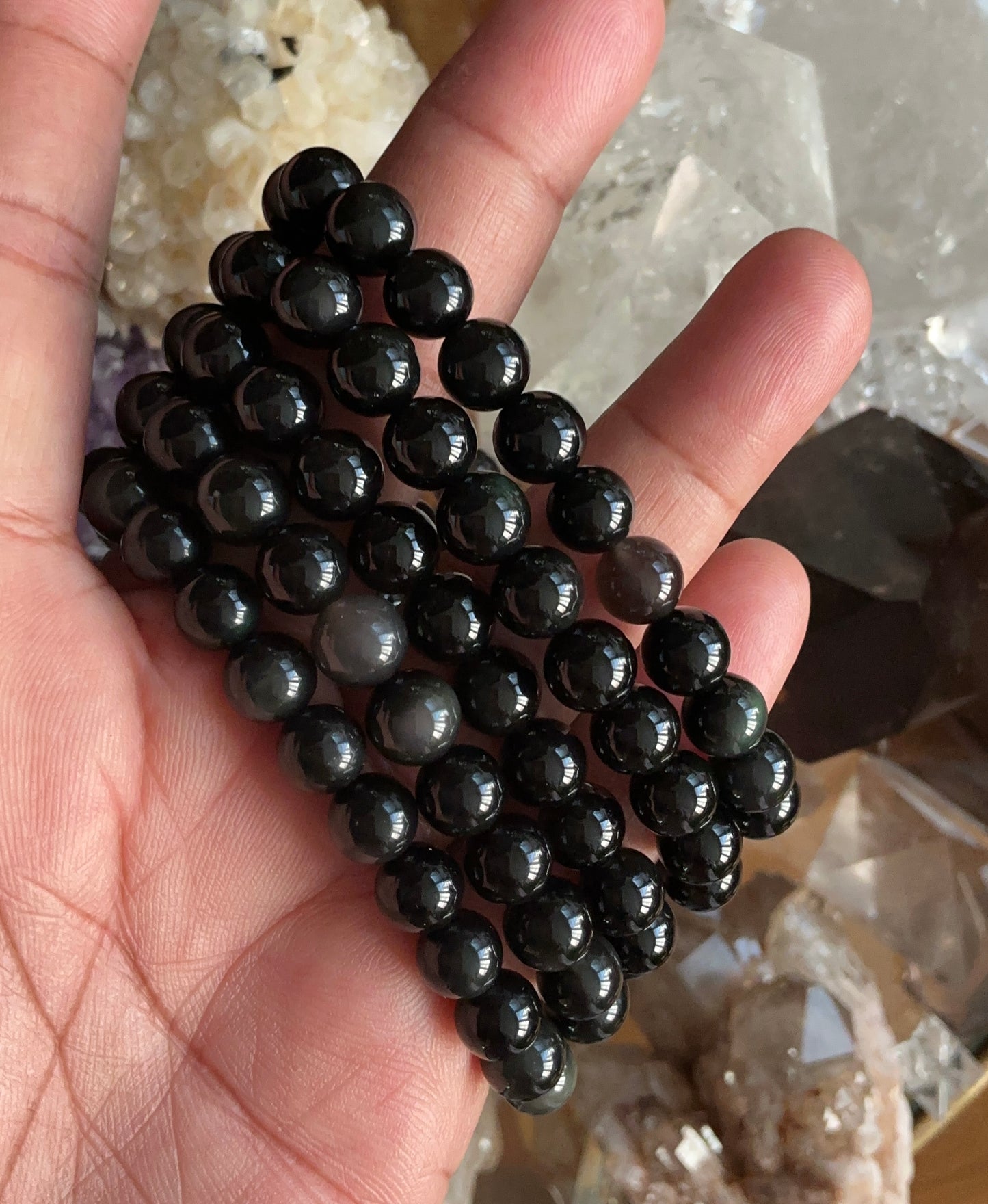 Black Obsidian Bracelet | Protection, Grounding & Energy Shield Crystal Bracelet