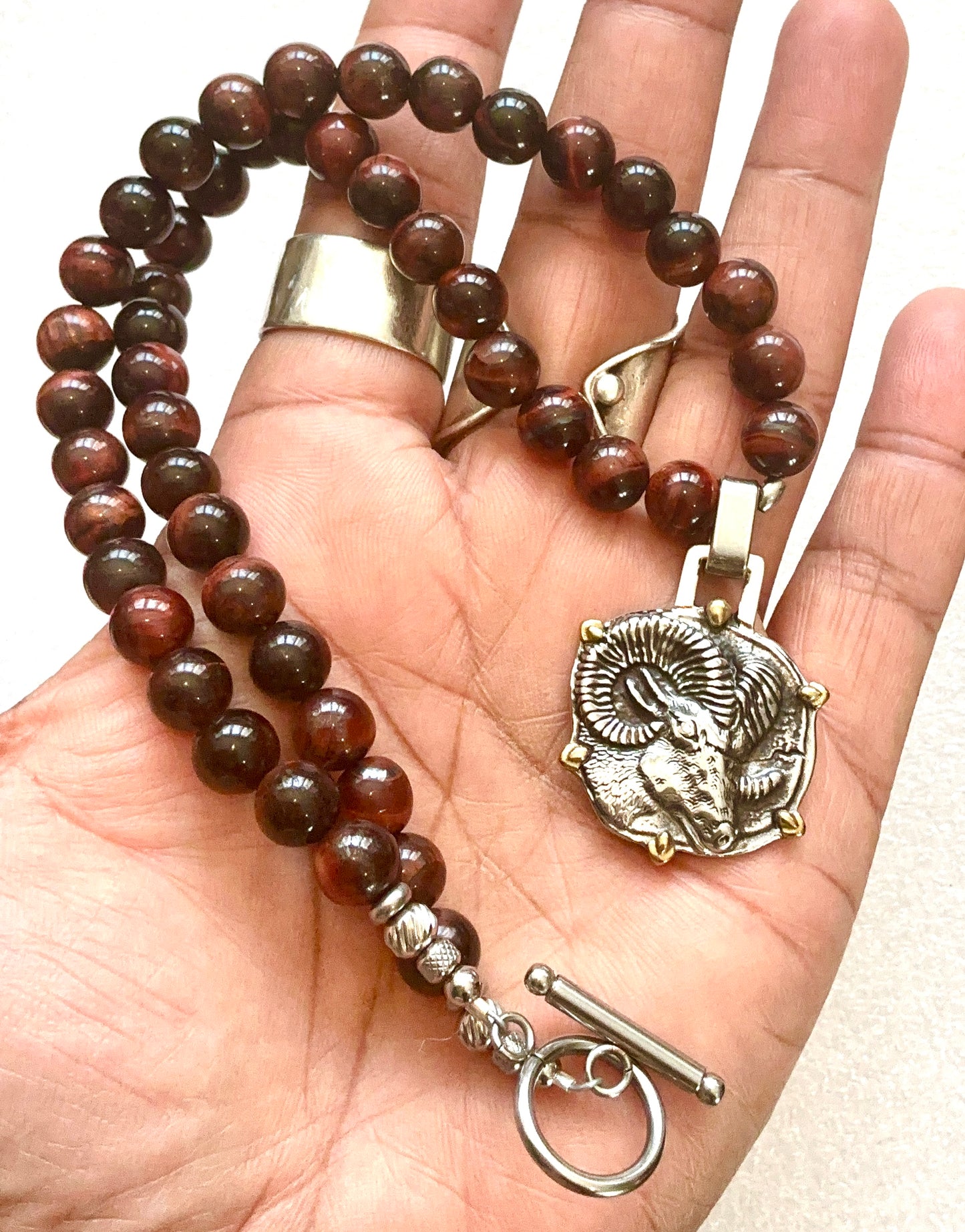 Red Tiger's Eye Aries Necklace