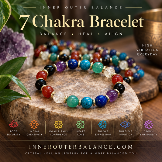 Chakra Balance Bracelet | 7 Chakra Crystal Bracelet for Energy Healing, Protection & Balance