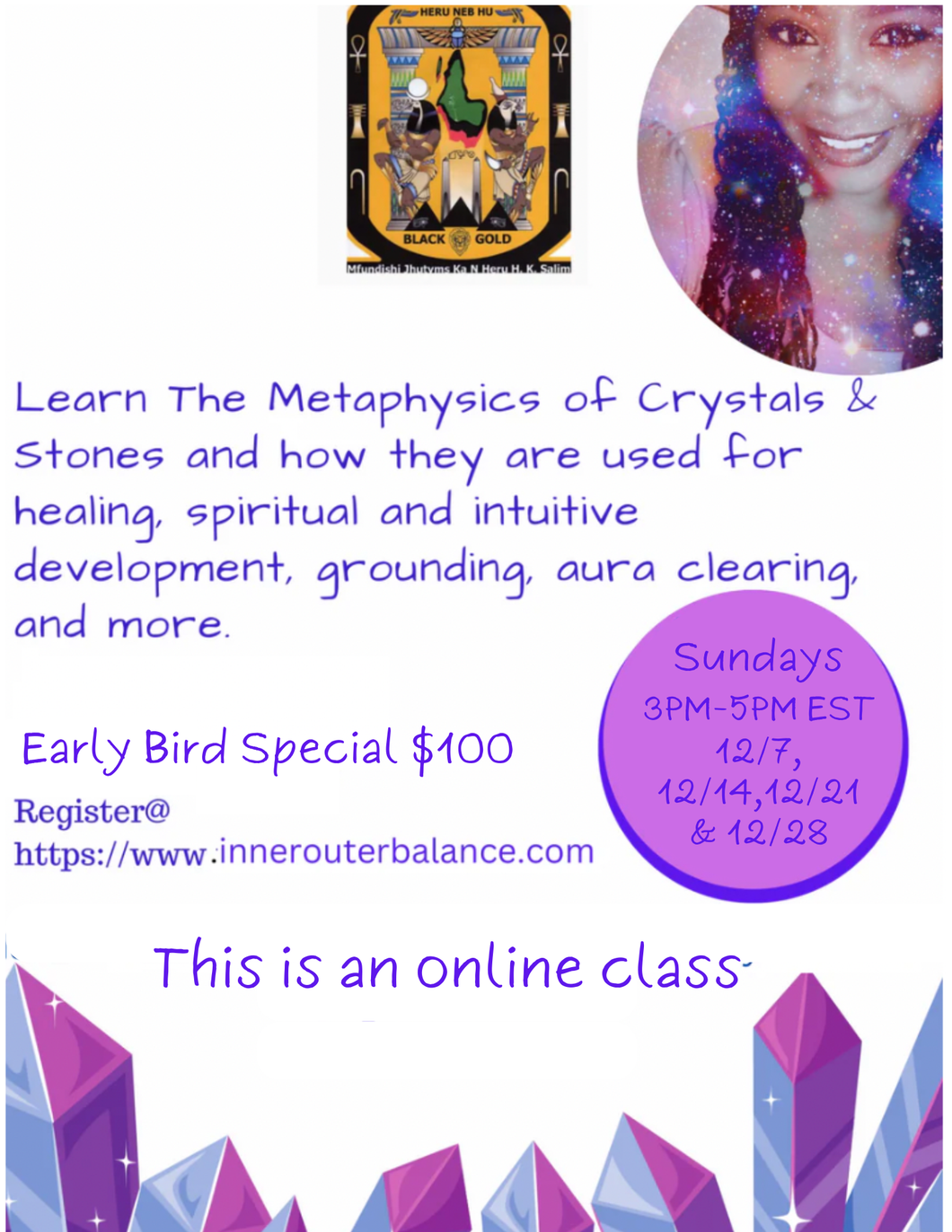 Early Bird Special Beginner Healing Crystal Class (December Session Online Only)