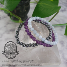 Aquarius Zodiac Crystal Bracelet Set