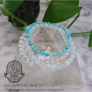 Pisces Zodiac Crystal Bracelet Set