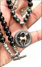 Black Tourmaline & Hematite Necklace with a Capricorn Pendant