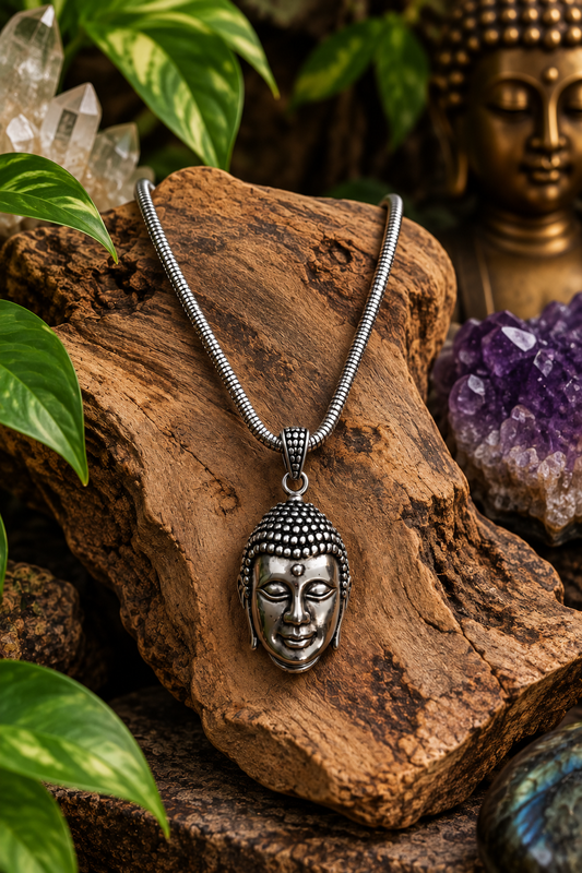 Stainless Steel Buddha Necklace | 20" Chain