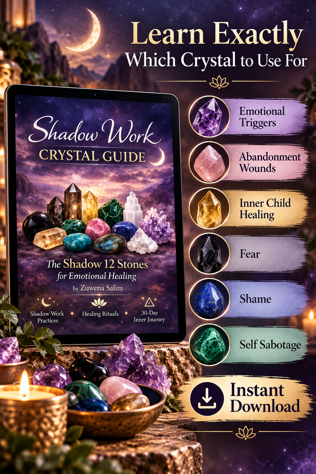 Learn Exactly which crystal touse for Shadow Work.
