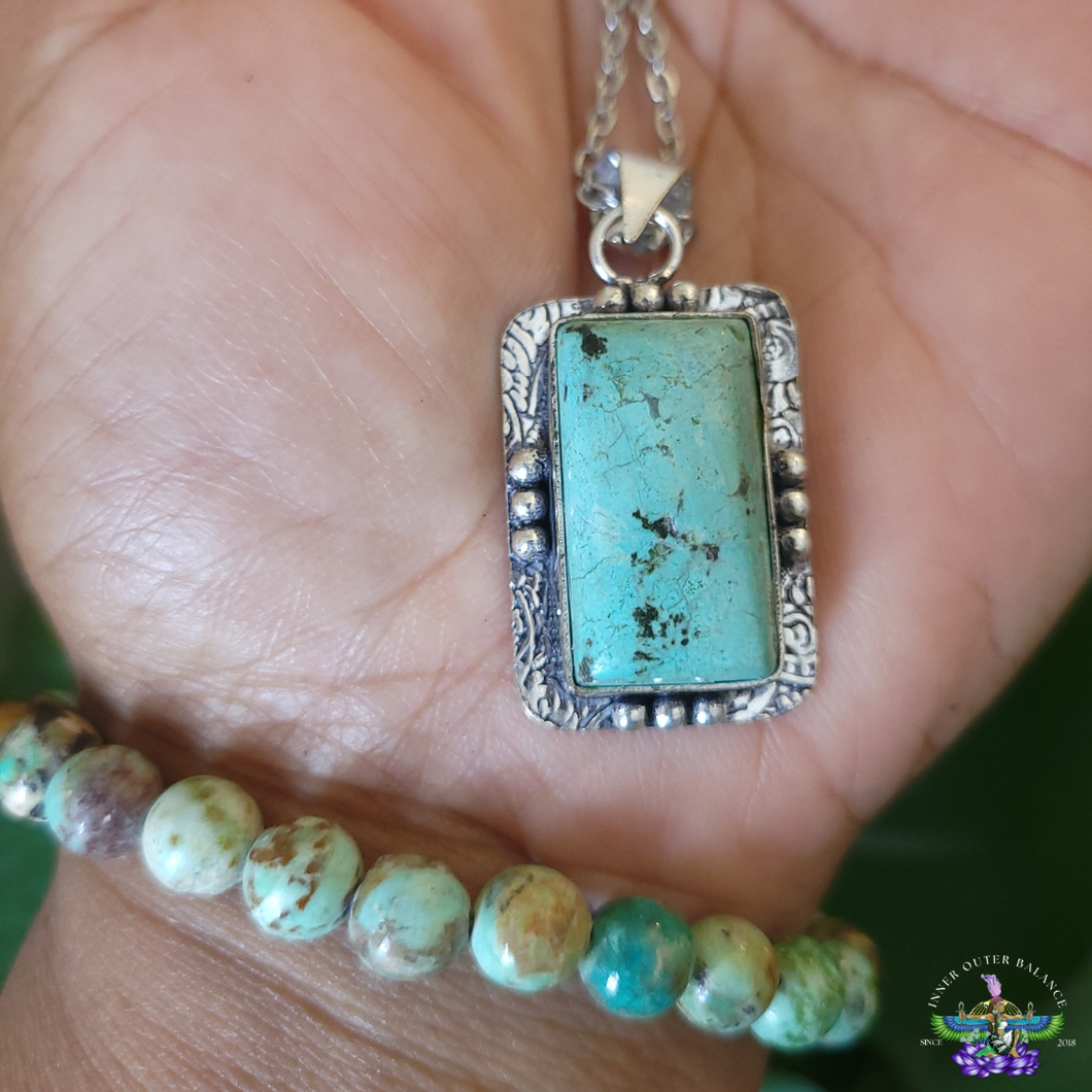 African Turquoise Crystal Jewelry Set