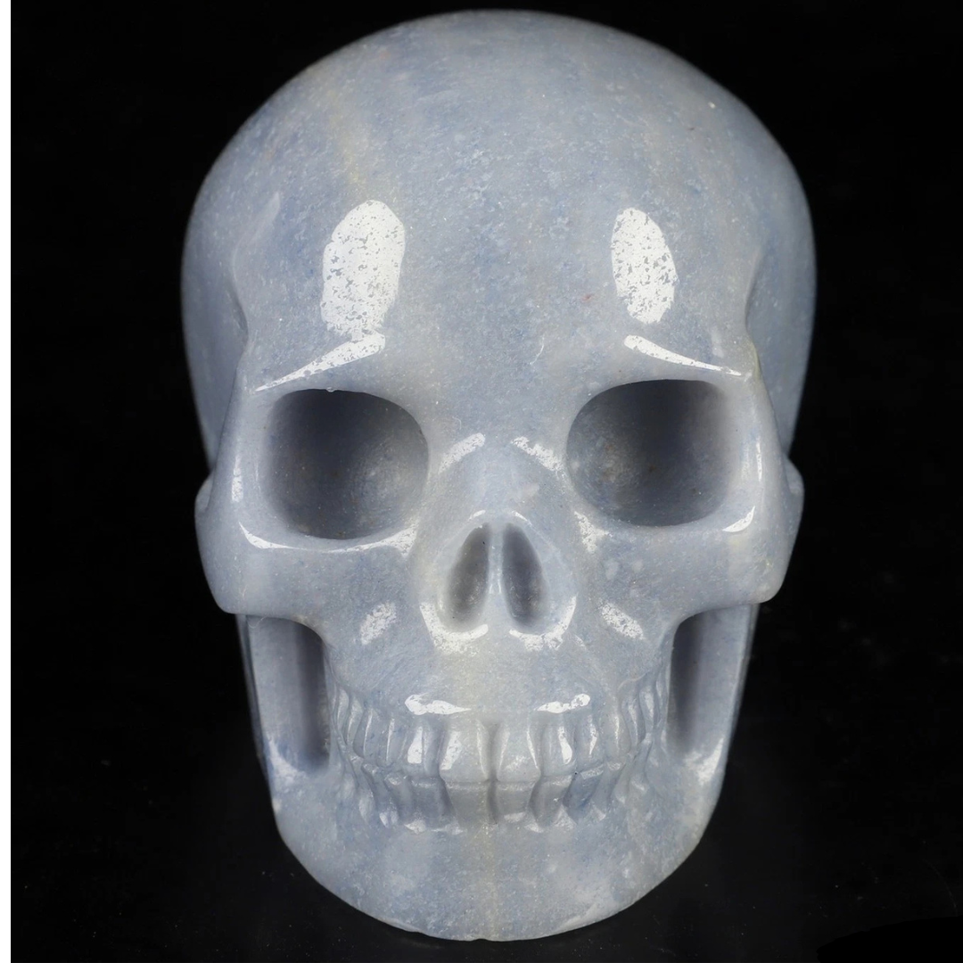 3.5" Hand Carved Blue Aventurine Skull