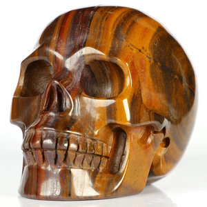 3" Hand Carved Tiger Iron Skull