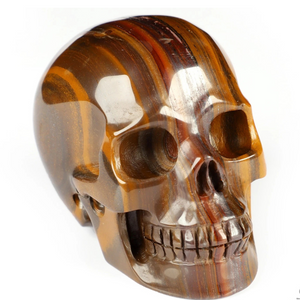 3" Hand Carved Tiger Iron Skull