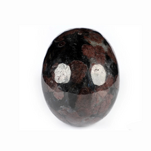 3.5" Hand Carved Russian Arfvedsonite with Garnet Skull