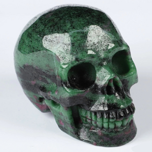 3" Hand Carved Ruby Zoisite Skull