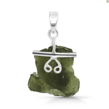 Rough Moldavite Sterling Silver Pendant