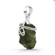 Rough Moldavite Sterling Silver Pendant